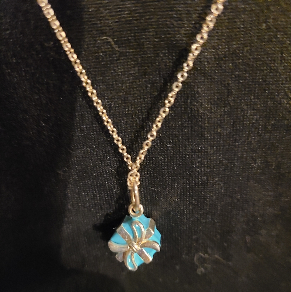 Tiffany & Co. Silver Blue Box Necklace